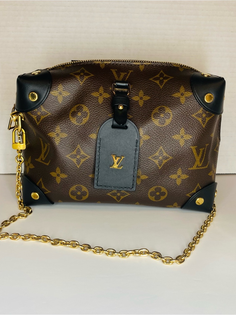 Louis Vuitton Petite Malle Souple Monogram Canvas Brown & Black Crossbody